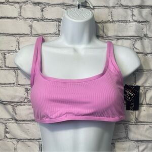 Pink Ribbed Bikini Top NWT
